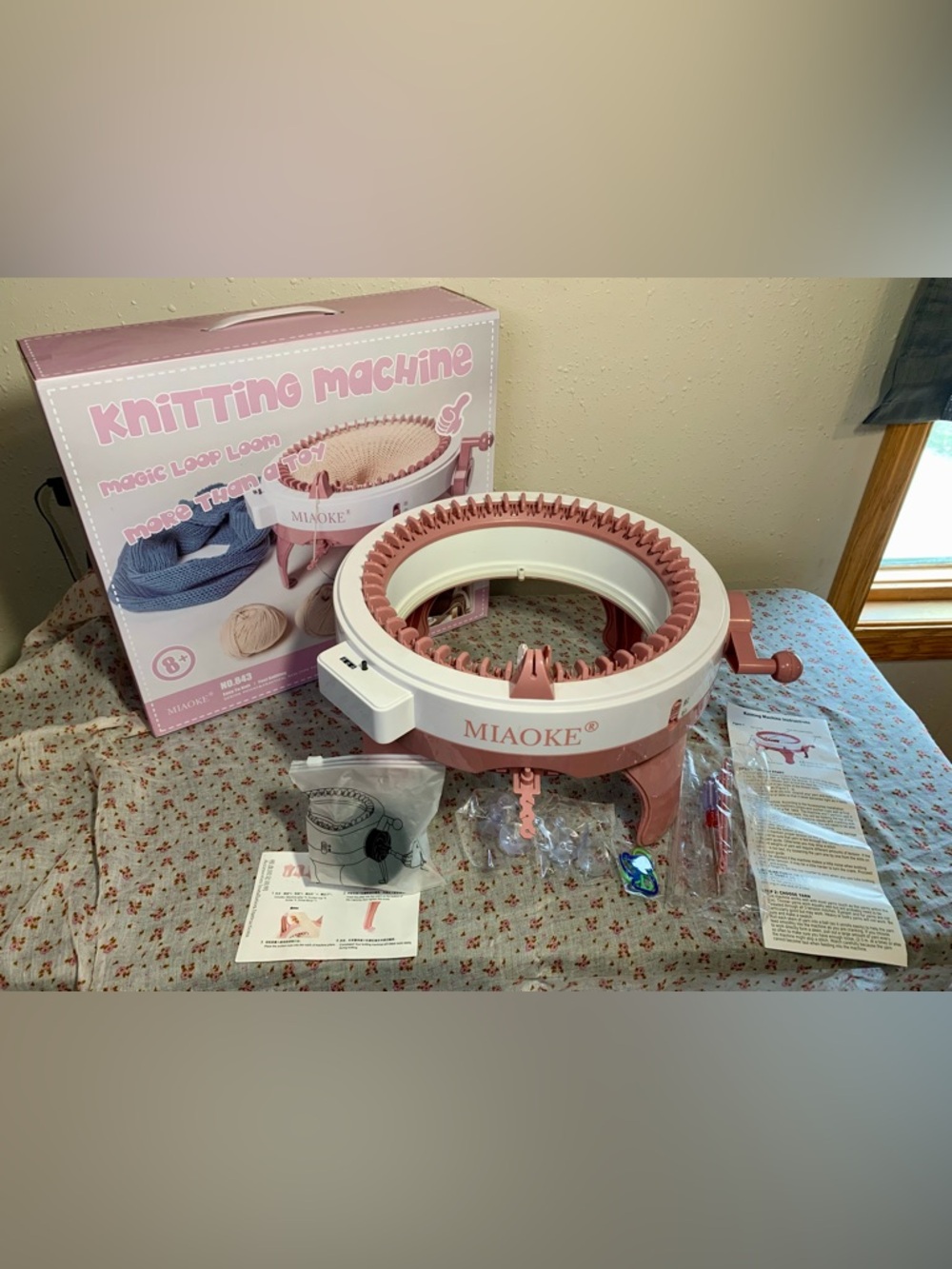 Pink & White Magic Loop Knitting Machine - Picture 10 of 10